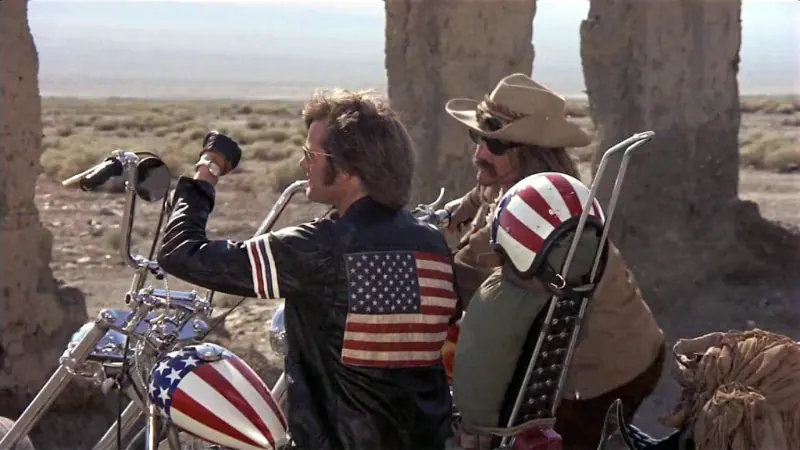 Dennis Hopper and Peter Fonda on Bikes in Easy Rider