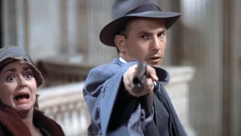 Kevin Costner in The Untouchables at the Train Station